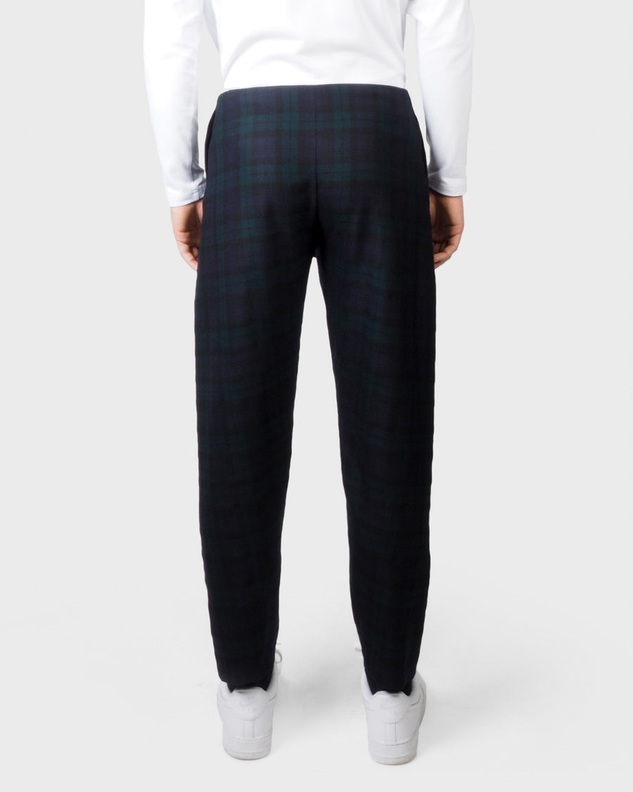 Pantalon graphique plis tartan vert et bleu | République joseph | vêtement homme