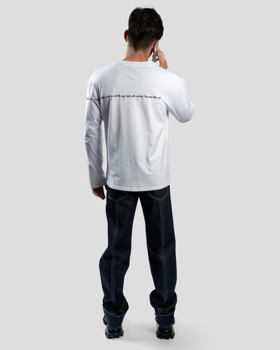 T-shirt 100% coton blanc brodé noir | République joseph | vêtement homme