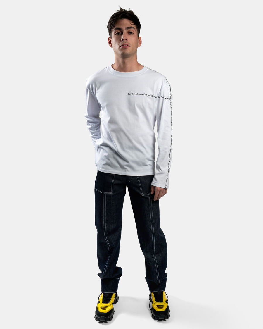 T-shirt 100% coton blanc brodé noir | République joseph | vêtement homme