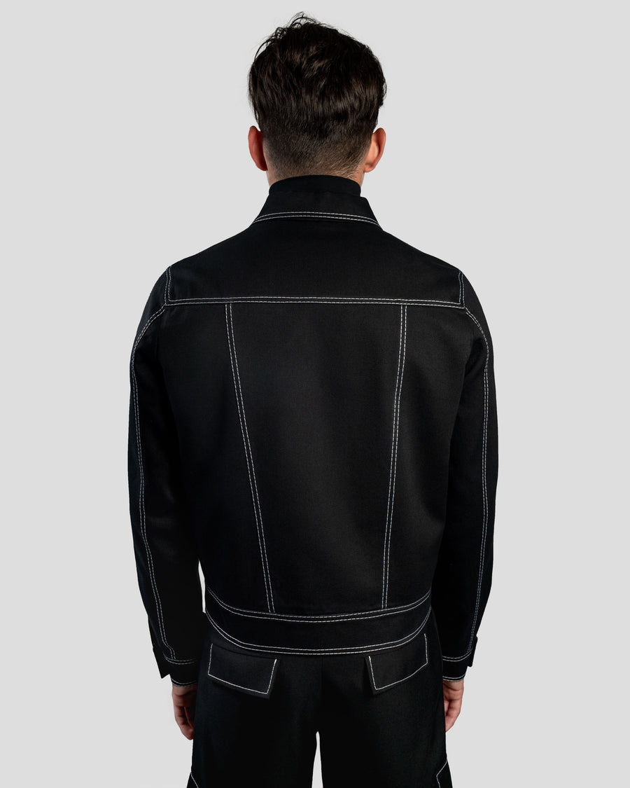 Veste en jean noir CARRE BLANC | République joseph | vêtement homme